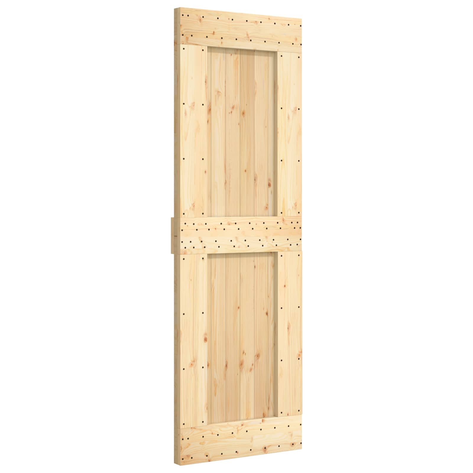 Schiebetür Natürlich und Weiß 70 x 210 cm Massivkiefer