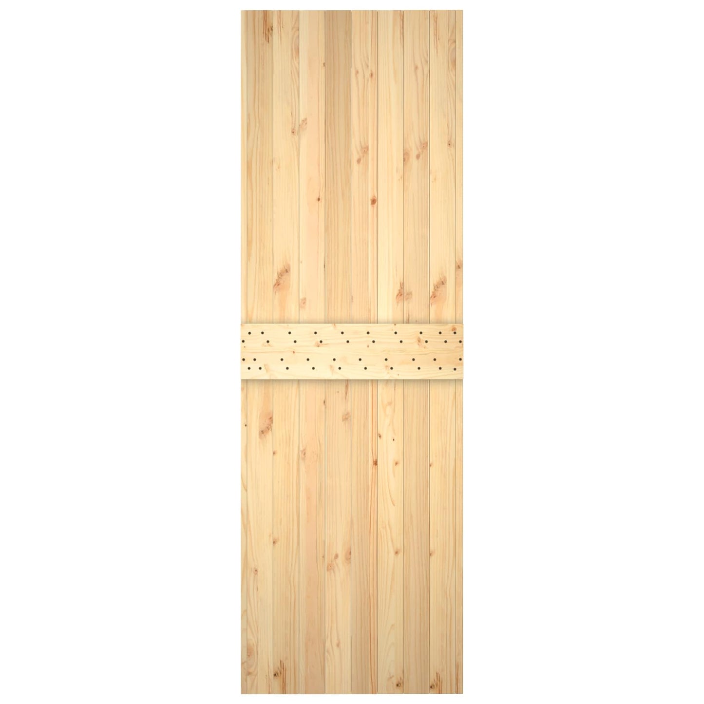 Schiebetür Natürlich und Weiß 70 x 210 cm Massivkiefer