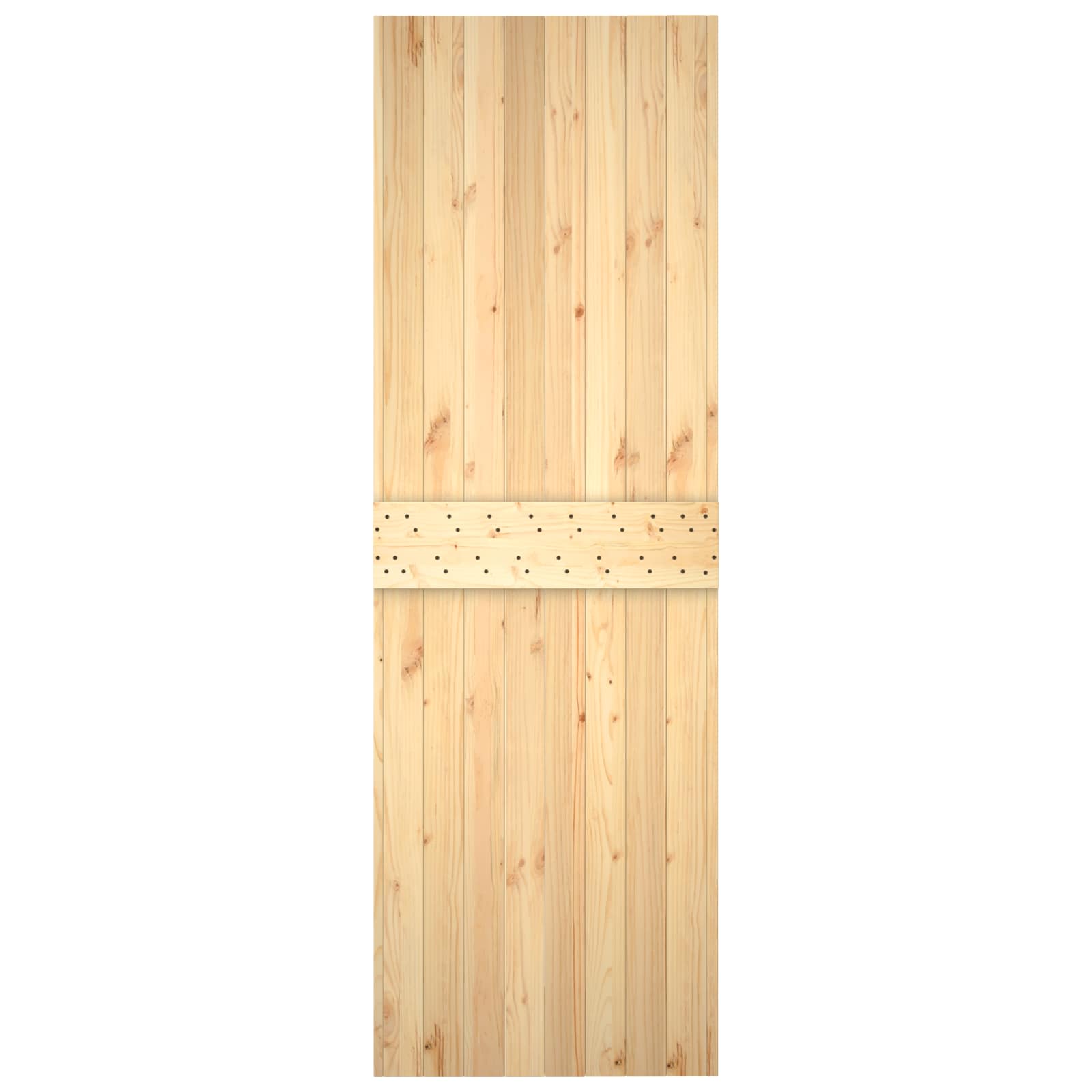 Schiebetür Natürlich und Weiß 70 x 210 cm Massivkiefer