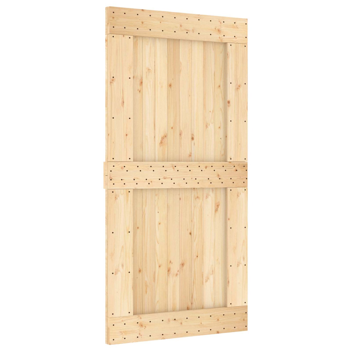 Schiebetür Natürlich und Weiß 100 x 210 cm Massivkiefer
