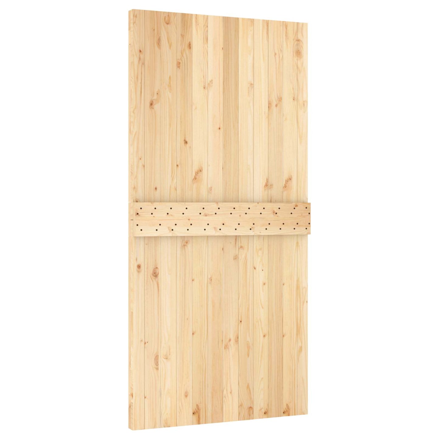 Schiebetür Natürlich und Weiß 100 x 210 cm Massivkiefer