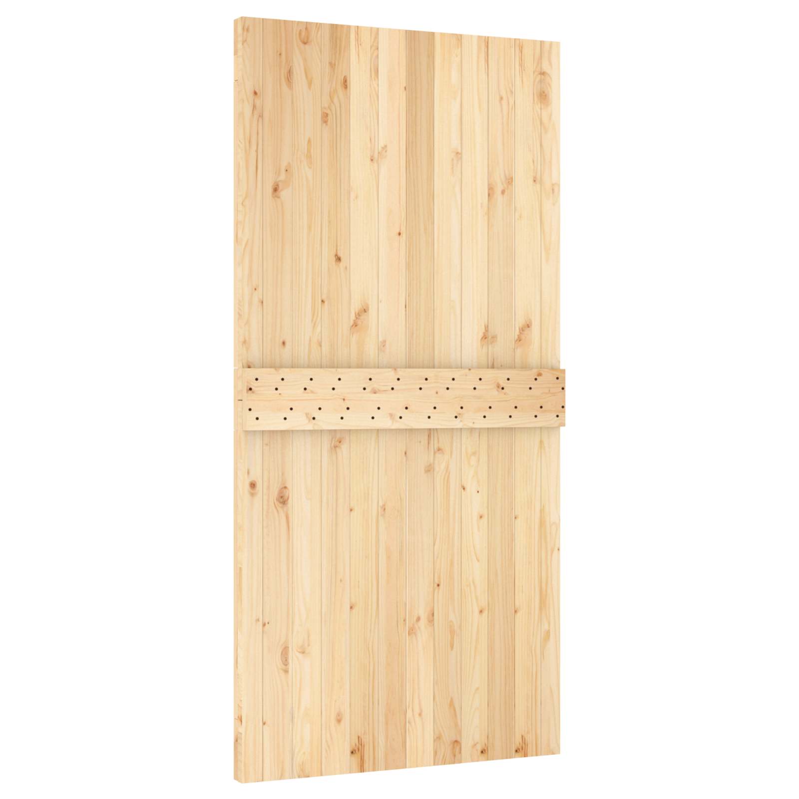 Schiebetür Natürlich und Weiß 100 x 210 cm Massivkiefer