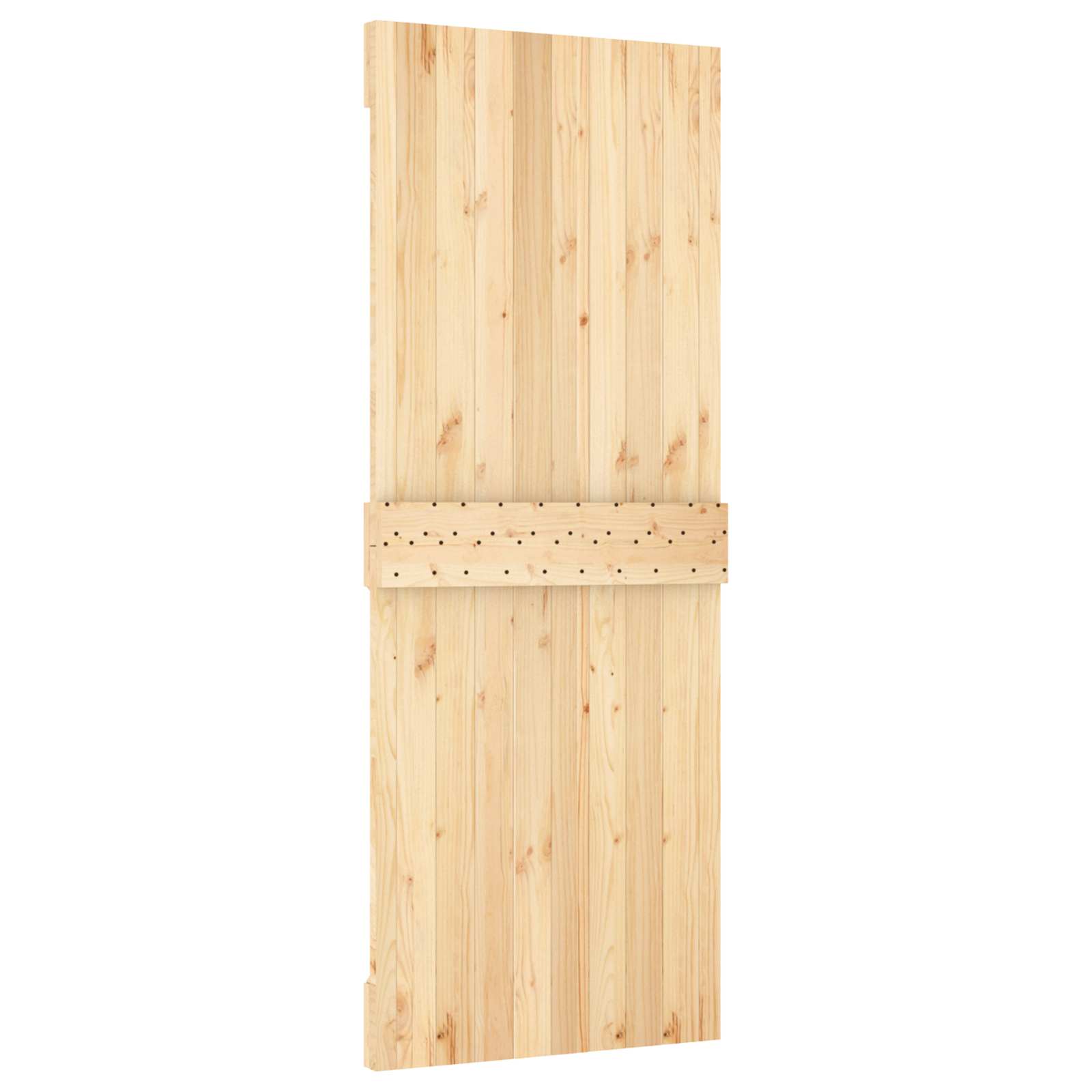 Schiebetür Natürlich und Weiß 80 x 210 cm Massivkiefer