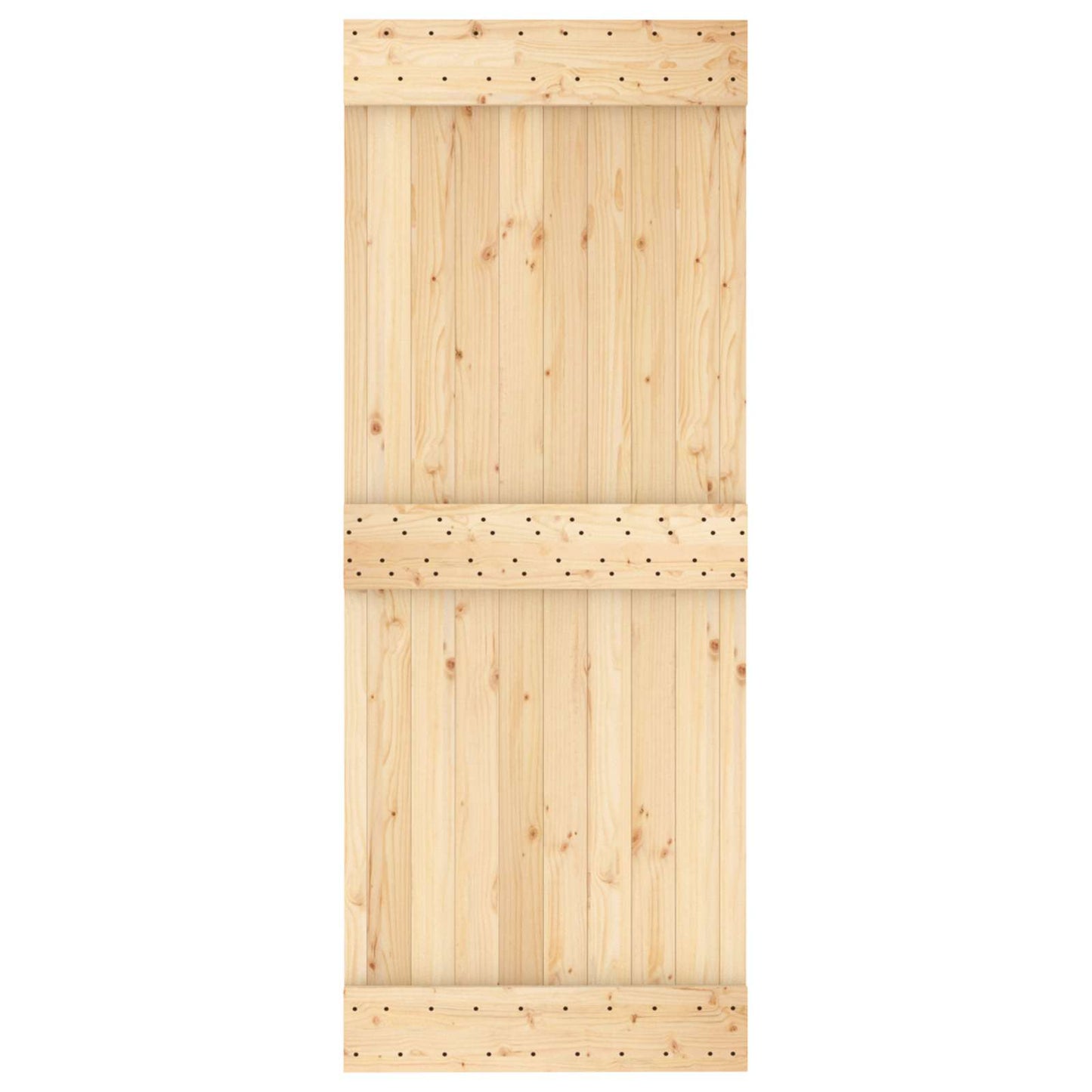 Schiebetür Natürlich und Schwarz 80 x 210 cm Massivkiefer