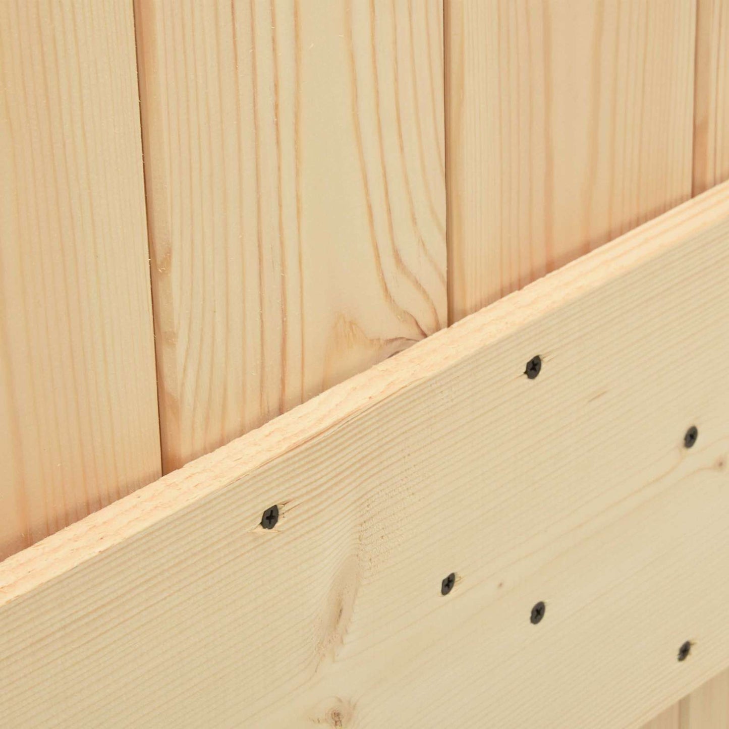 Schiebetür Natürlich und Schwarz 95 x 210 cm Massivkiefer