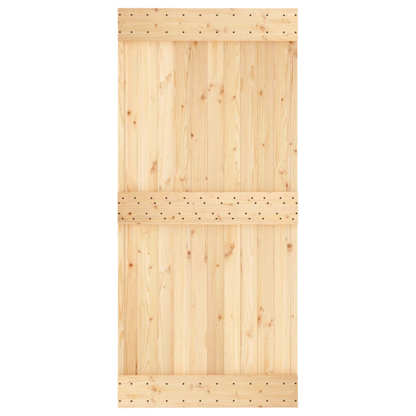 Schiebetür Natürlich und Schwarz 95 x 210 cm Massivkiefer