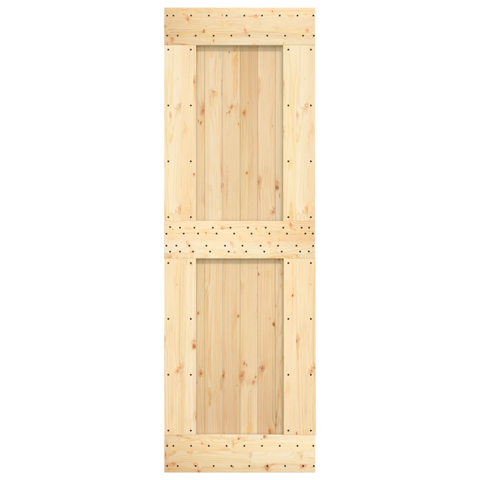 Schiebetür Natürlich und Schwarz 70 x 210 cm Massivkiefer