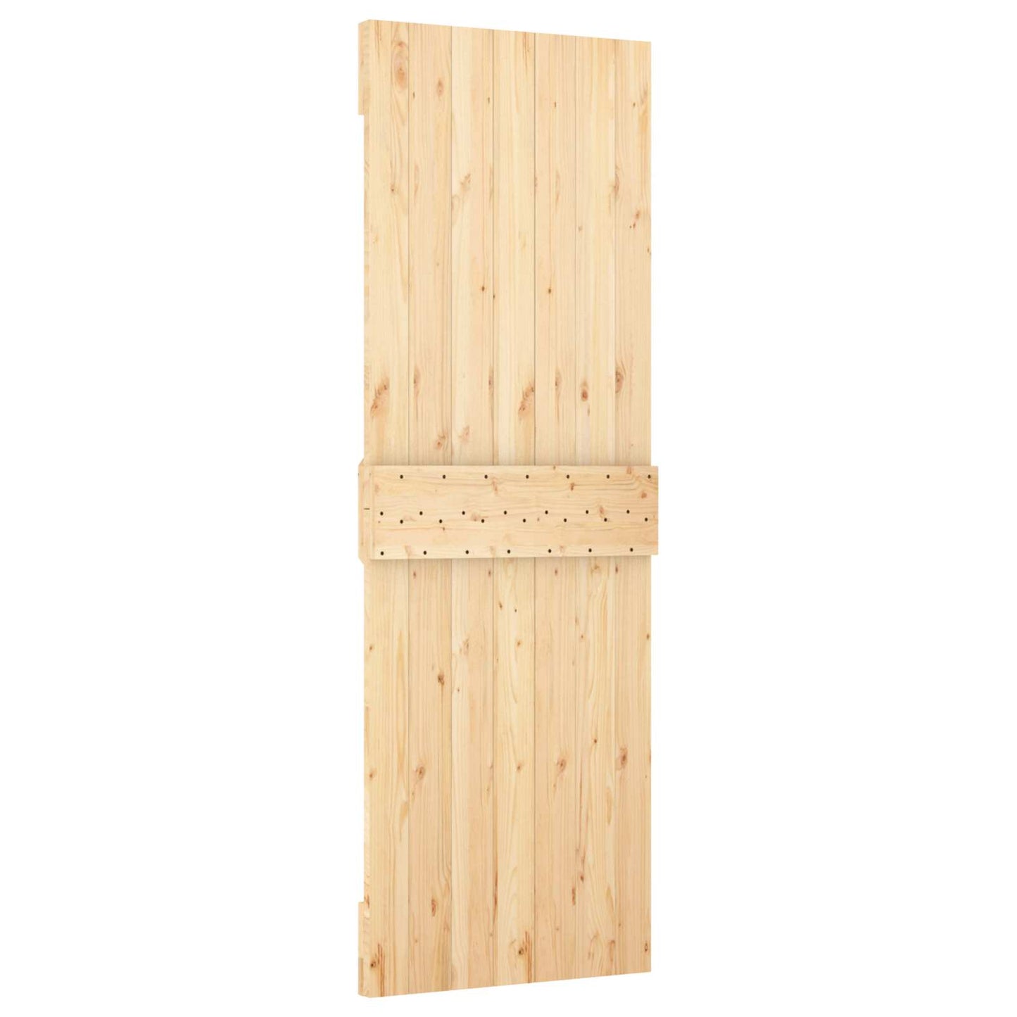 Schiebetür Natürlich und Weiß 70 x 210 cm Massivkiefer