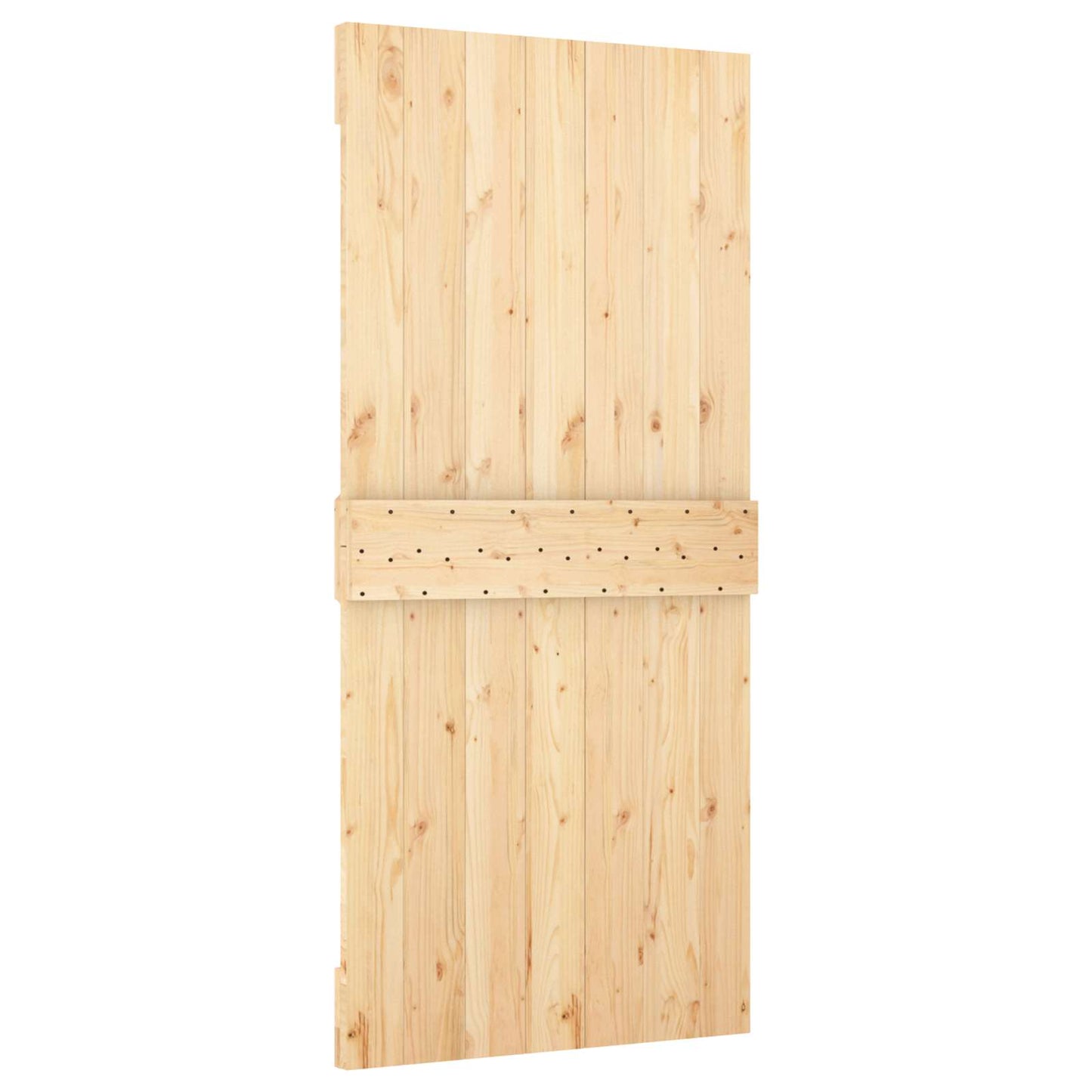 Schiebetür Natürlich und Weiß 90 x 210 cm Massives Kiefernholz