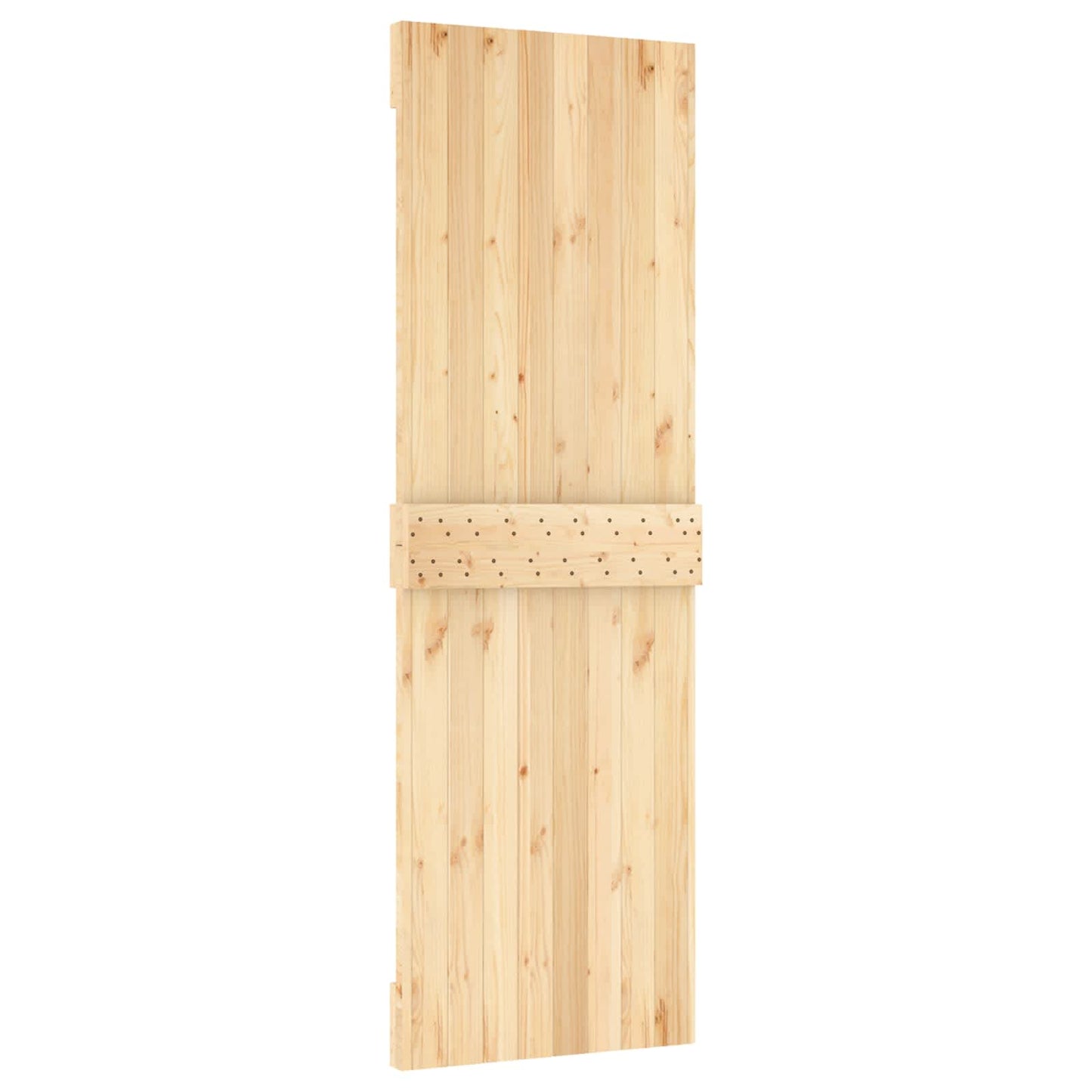 Schiebetür Natürlich und Weiß 70 x 210 cm Massivkiefer