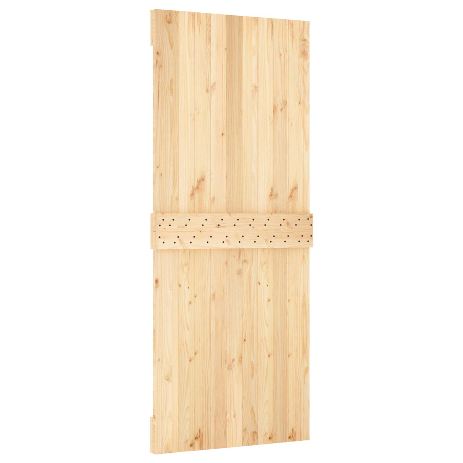 Schiebetür Natürlich und Weiß 85 x 210 cm Massivkiefer