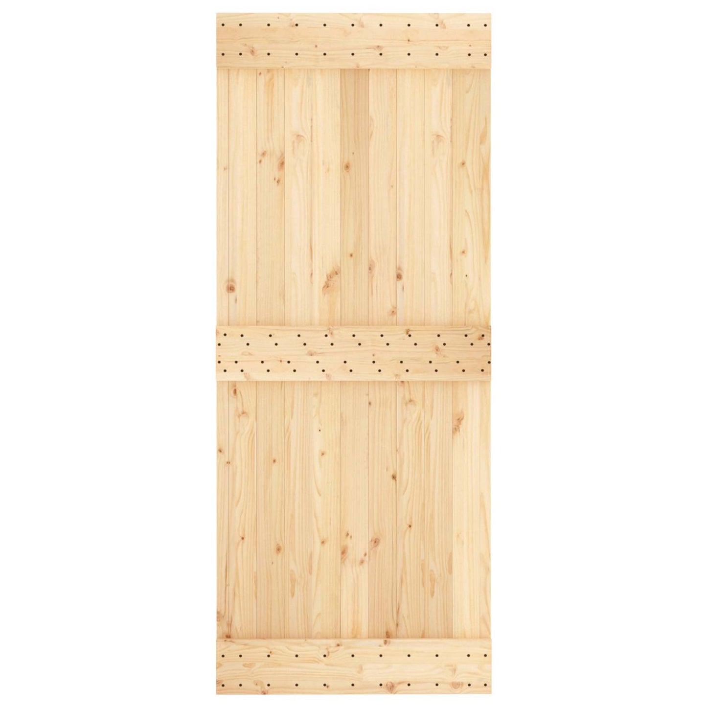 Schiebetür Natürlich und Weiß 85 x 210 cm Massivkiefer