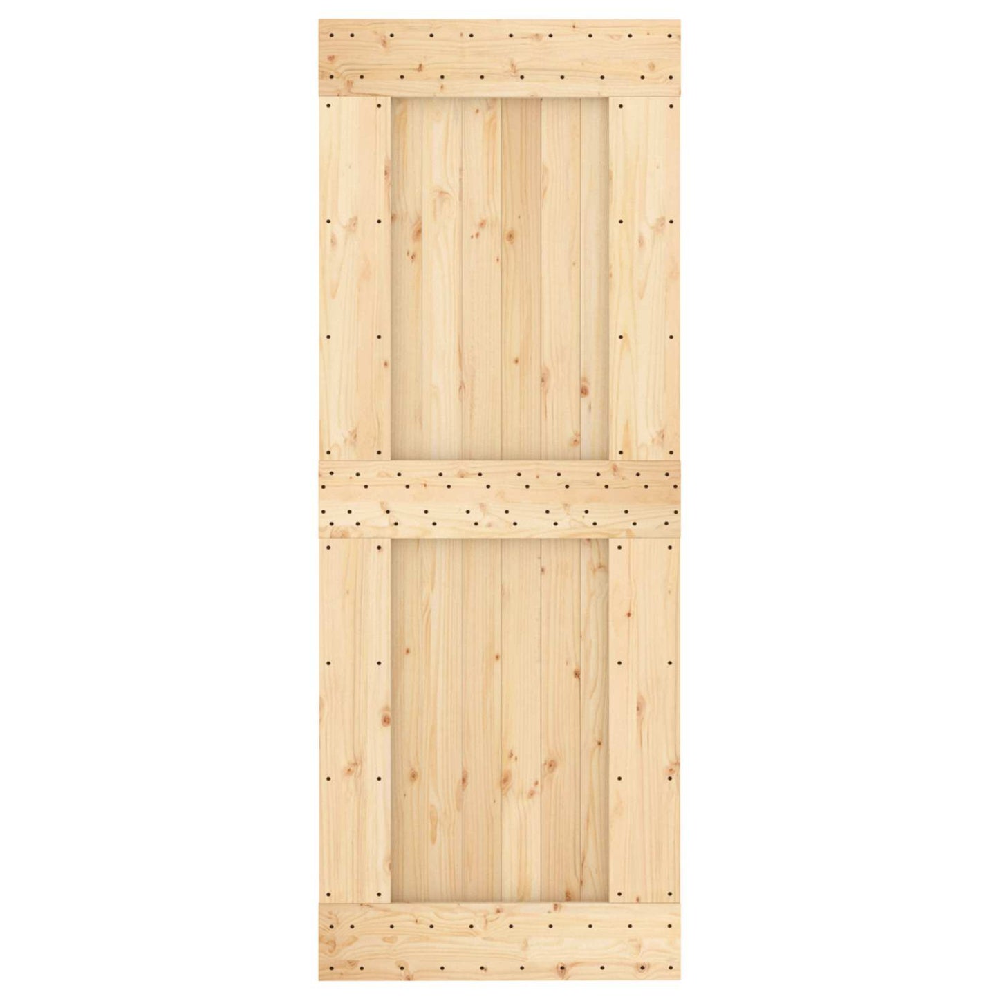 Schiebetür Natürlich und Weiß 80 x 210 cm Massivkiefer