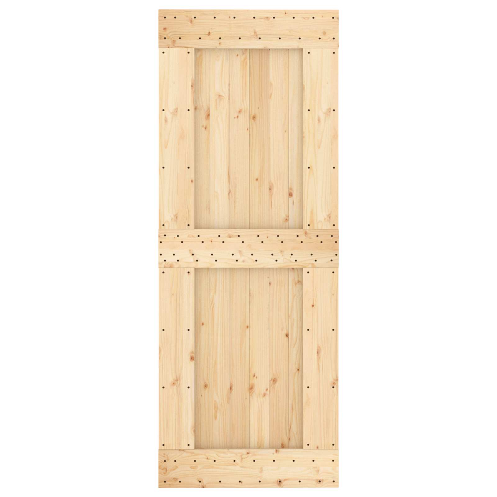 Schiebetür Natürlich und Weiß 80 x 210 cm Massivkiefer