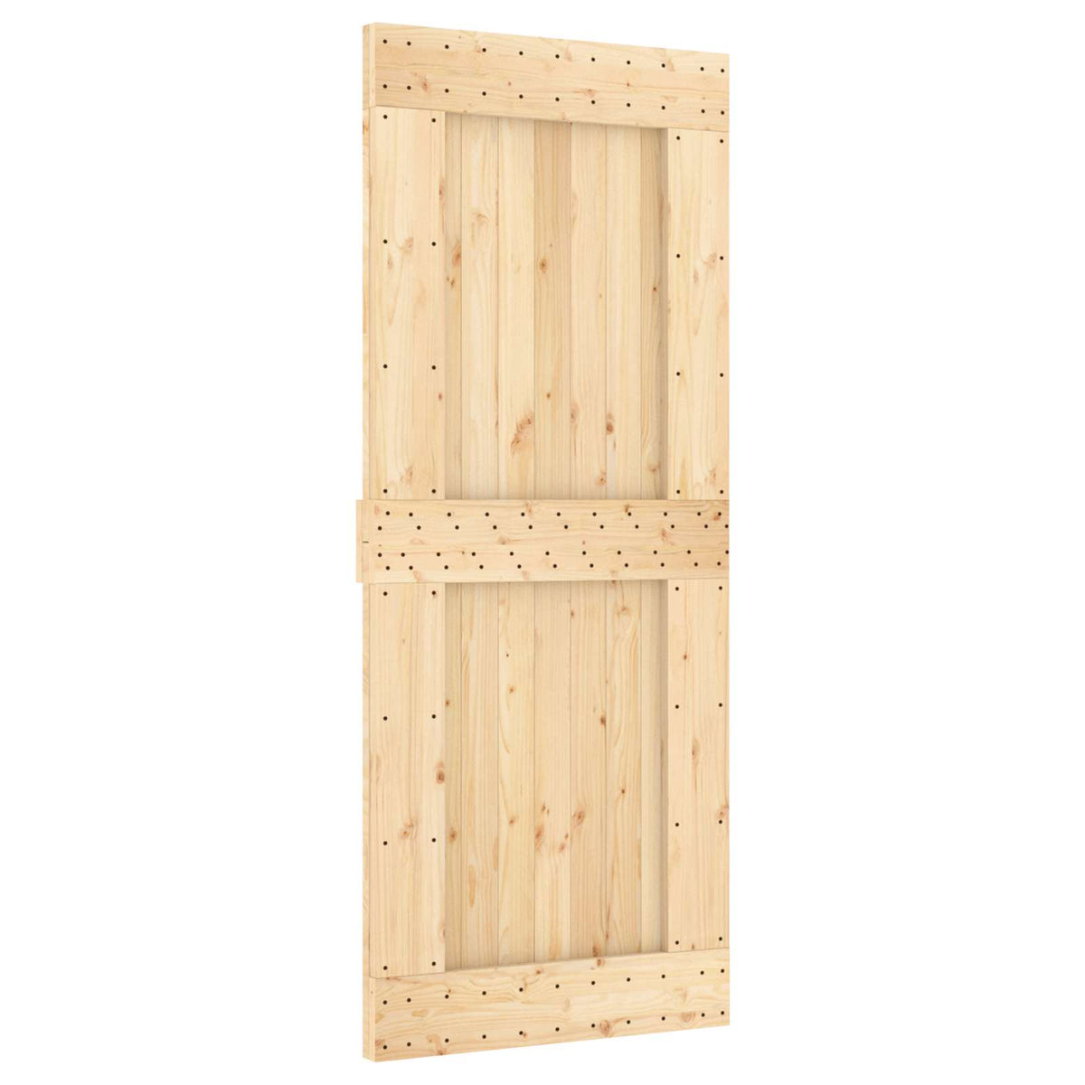 Schiebetür Natürlich und Schwarz 85 x 210 cm Massivkiefer