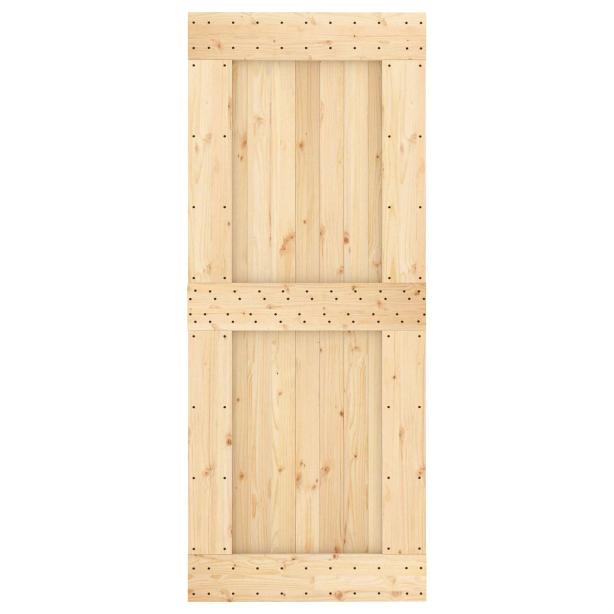 Schiebetür Natürlich und Schwarz 85 x 210 cm Massivkiefer