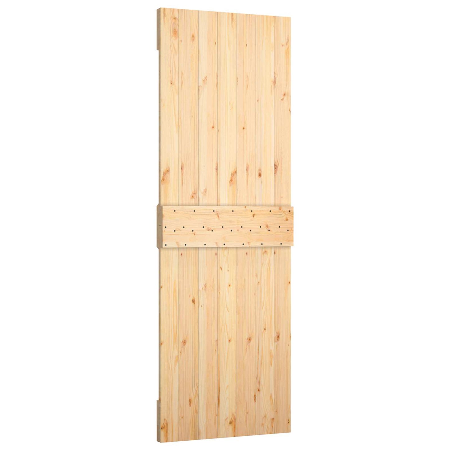 Schiebetür Natürlich und Weiß 70 x 210 cm Massivkiefer