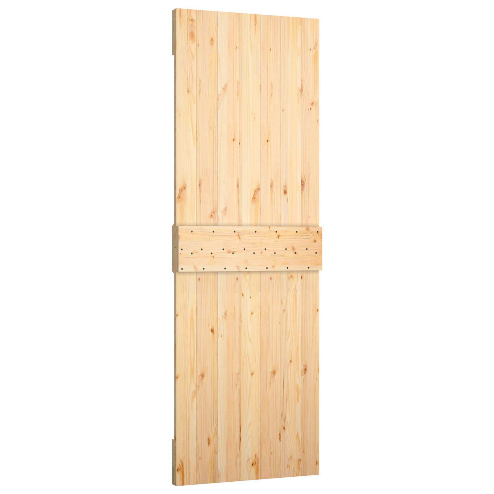 Schiebetür Natürlich und Weiß 70 x 210 cm Massivkiefer