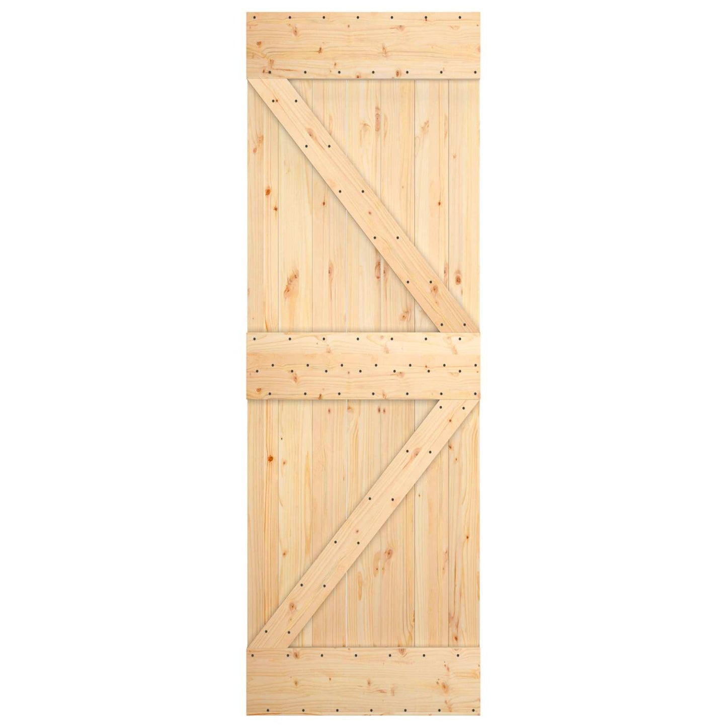 Schiebetür Natürlich und Weiß 70 x 210 cm Massivkiefer