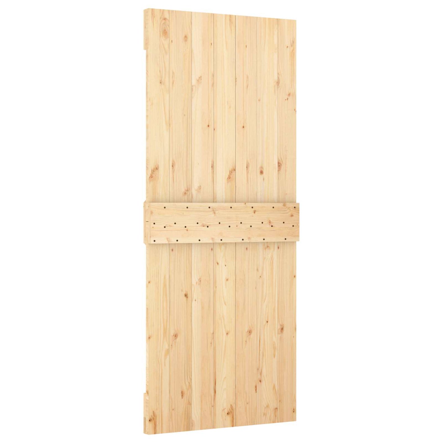 Schiebetür Natürlich und Weiß 80 x 210 cm Massives Kiefernholz