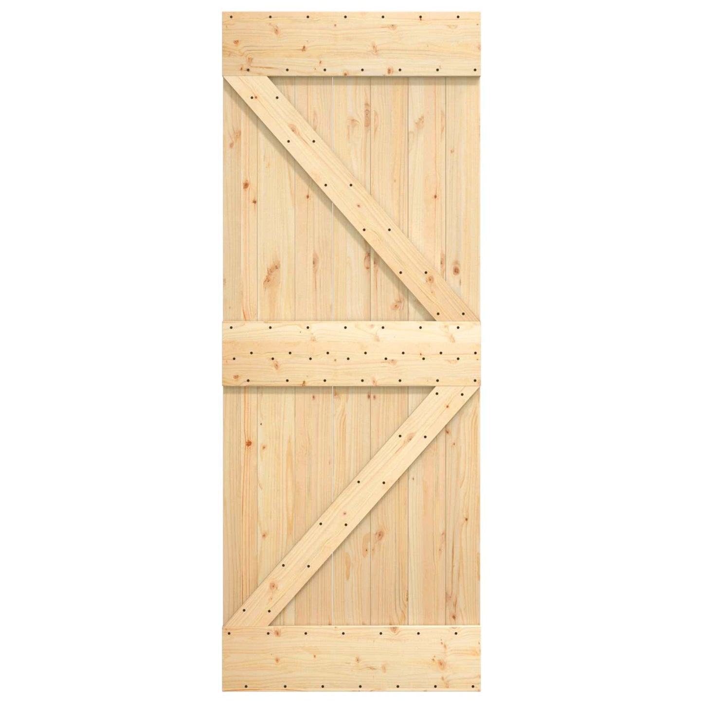 Schiebetür Natürlich und Weiß 70 x 210 cm Massivkiefer
