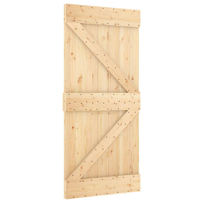 Schiebetür Natürlich und Weiß 95 x 210 cm Massivkiefer