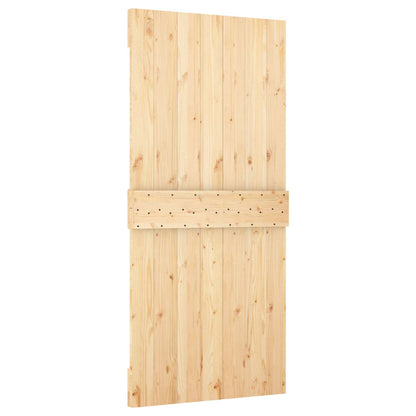 Schiebetür Natürlich und Weiß 95 x 210 cm Massivkiefer