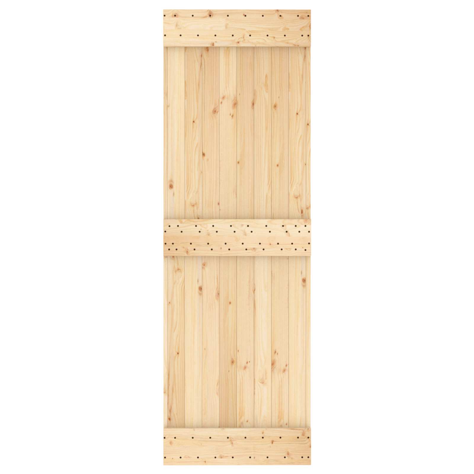 Schiebetür Natürlich und Weiß 70 x 210 cm Massivkiefer