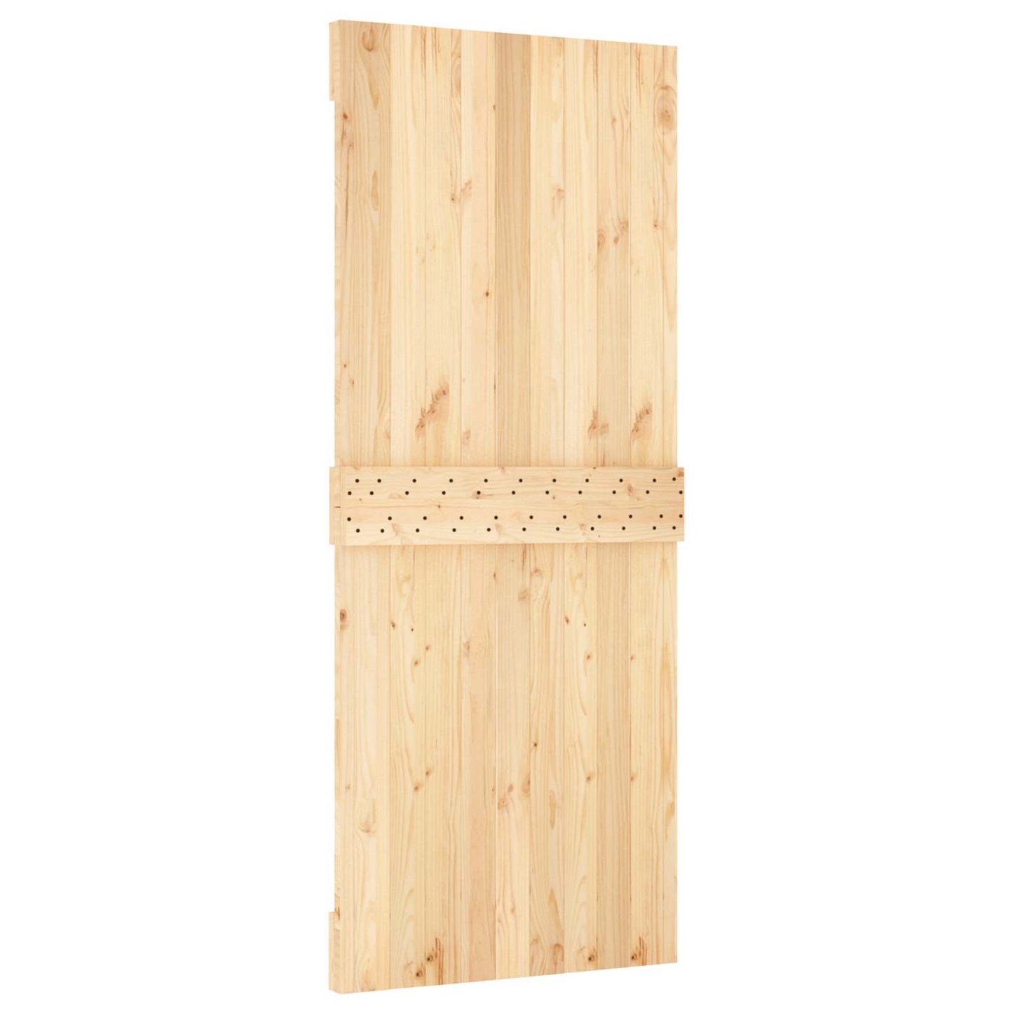 Schiebetür Natürlich und Weiß 85 x 210 cm Massivkiefer