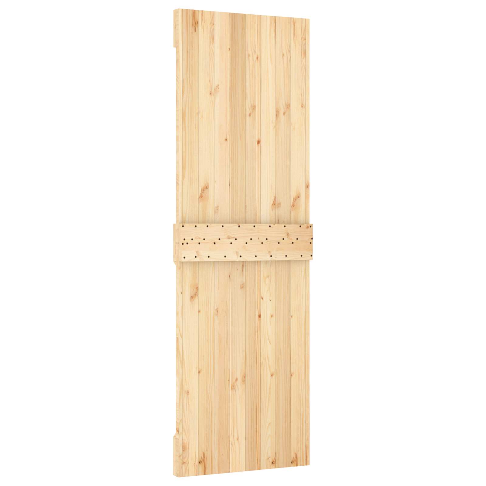 Schiebetür Natürlich und Weiß 70 x 210 cm Massivkiefer