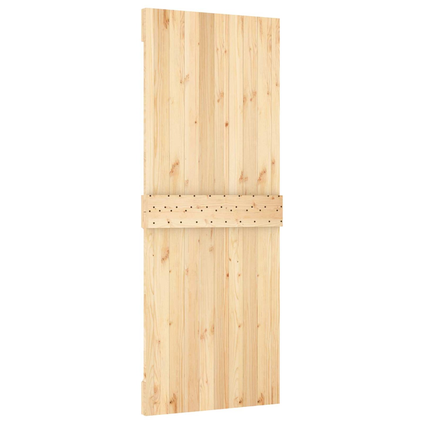 Schiebetür Natürlich und Weiß 80 x 210 cm Massivkiefer