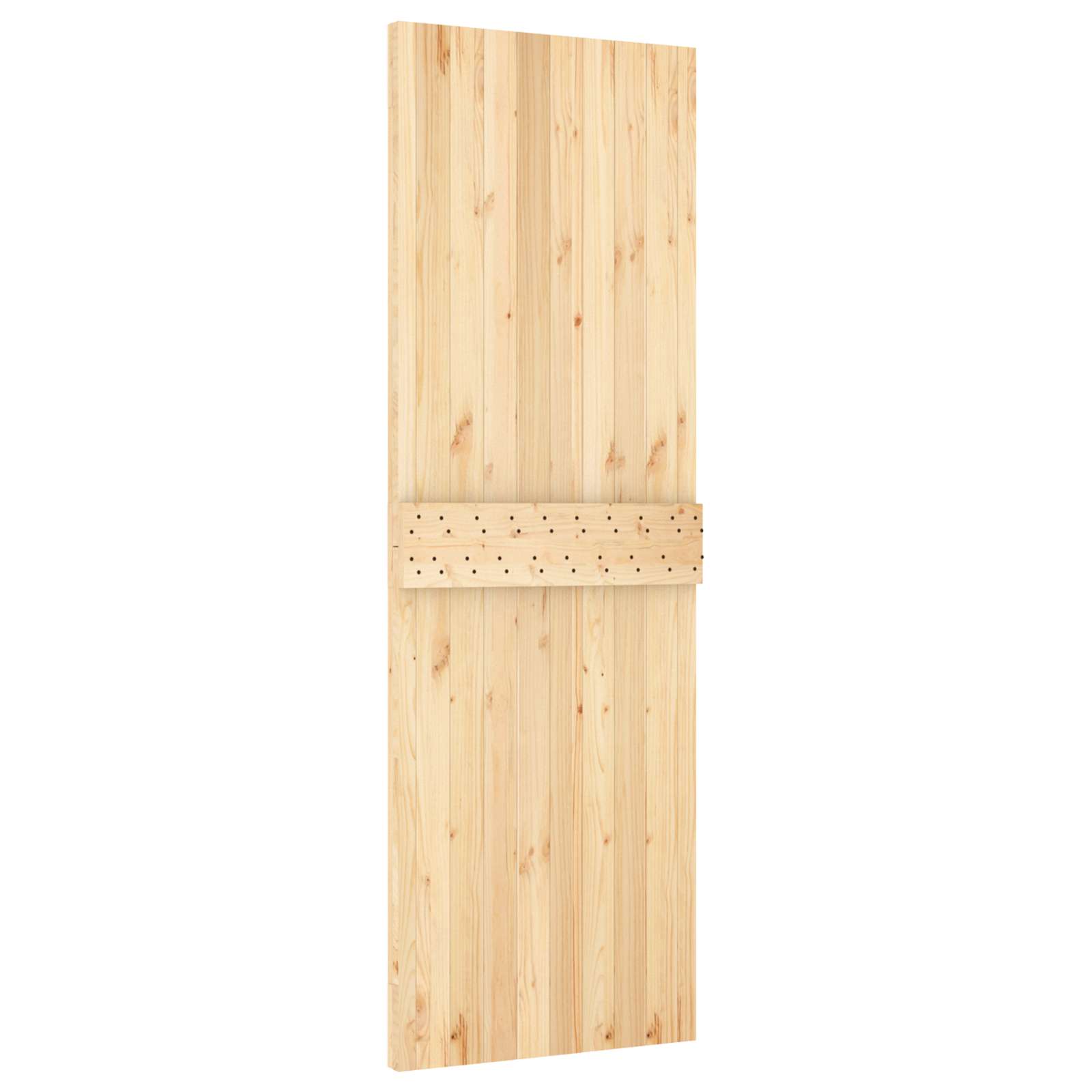 Schiebetür Natürlich und Schwarz 70 x 210 cm Massivkiefer