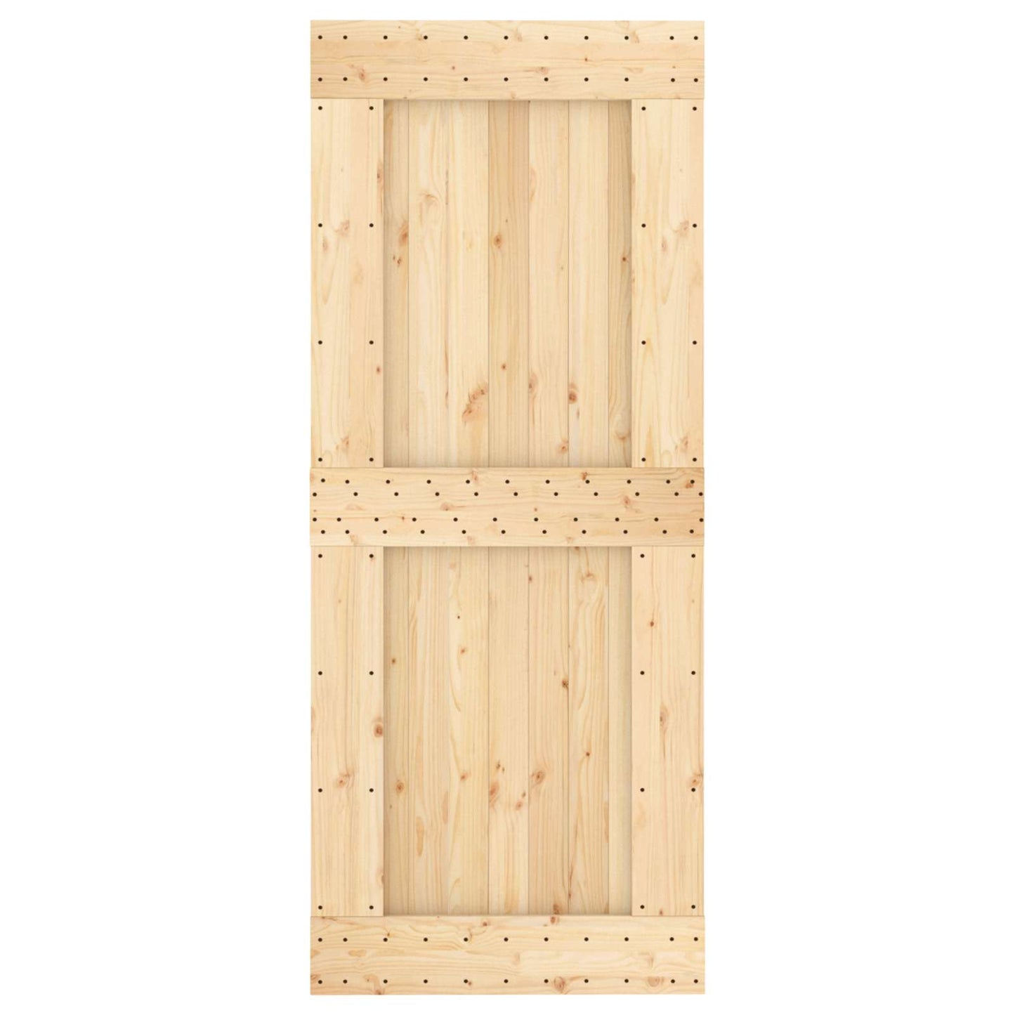 Schiebetür Natürlich und Schwarz 85 x 210 cm Massivkiefer