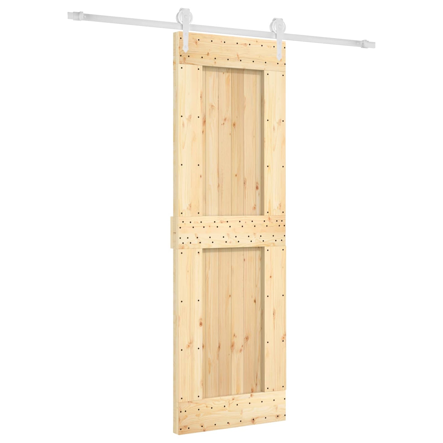 Schiebetür Natürlich und Weiß 70 x 210 cm Massivkiefer