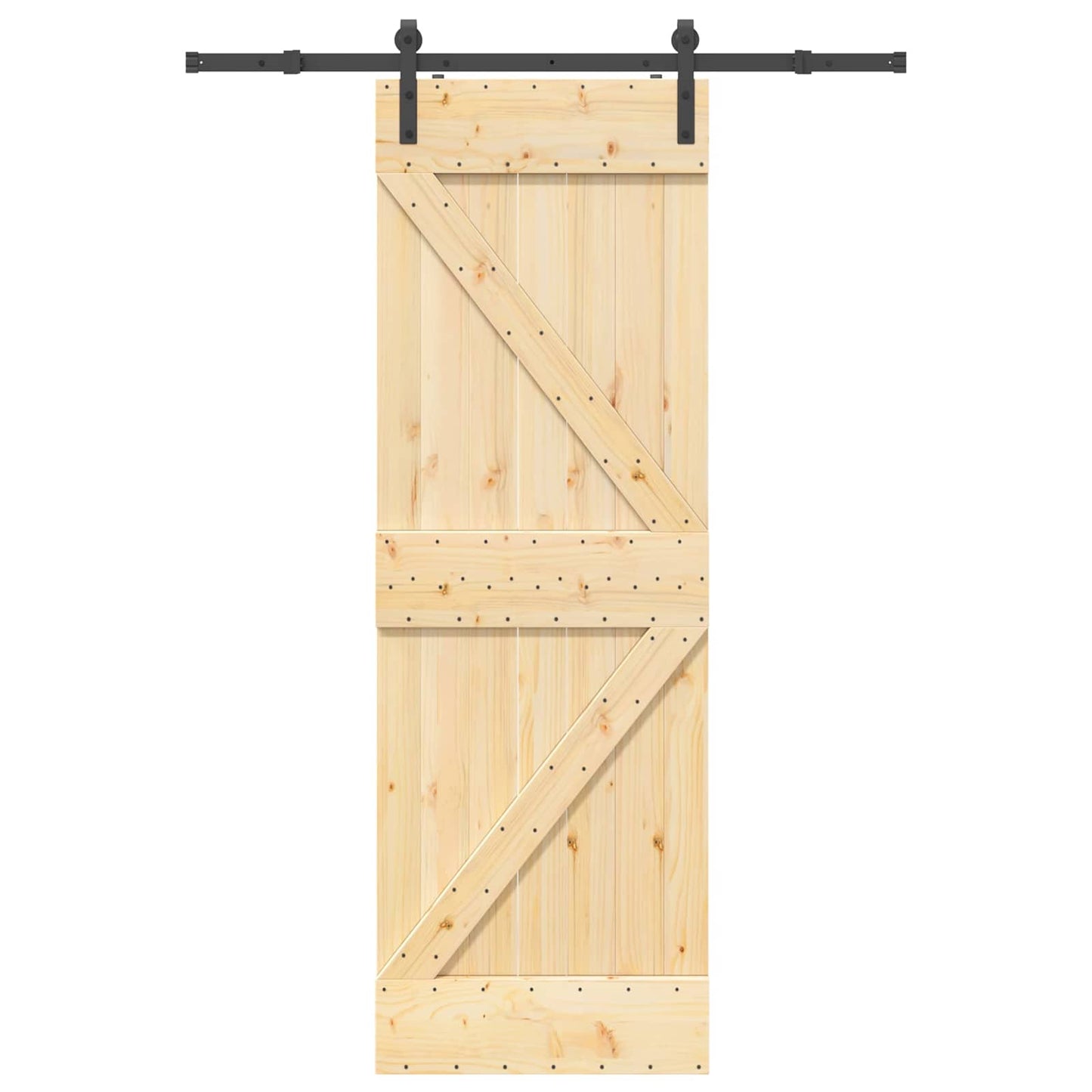 Schiebetür NARVIK Natürlich und Schwarz 70 x 210 cm (152,5 cm)