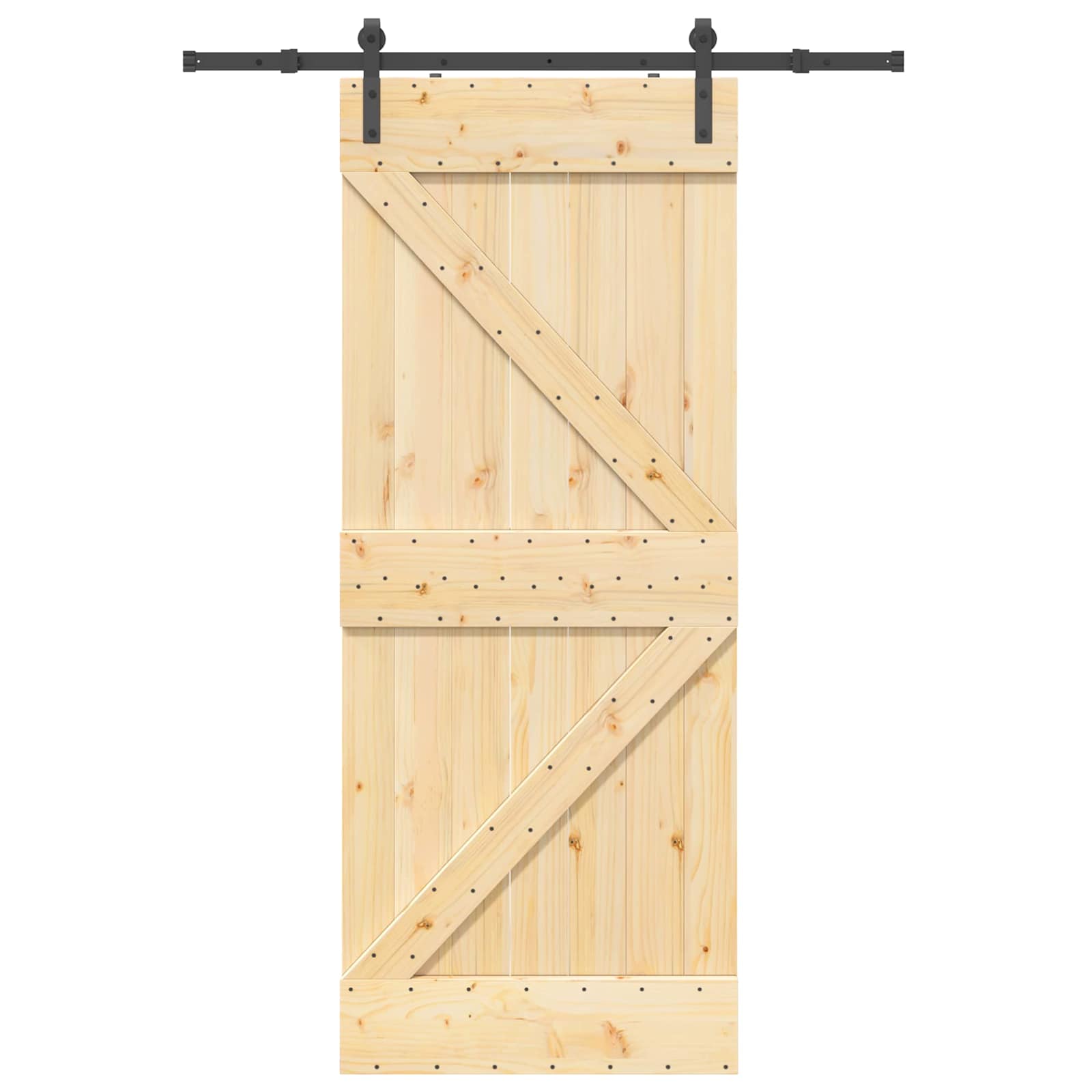 Schiebetür NARVIK Natürlich und Schwarz 85 x 210 cm (152,5 cm)