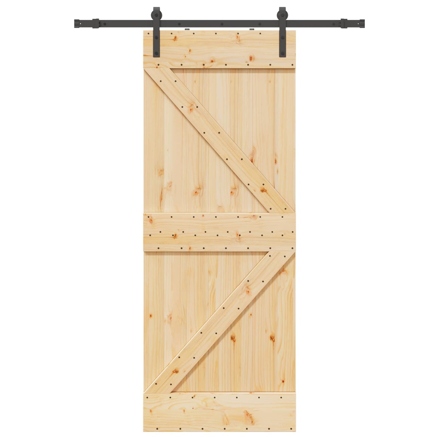 Schiebetür NARVIK Natürlich und Schwarz 80 x 210 cm (152,5 cm)