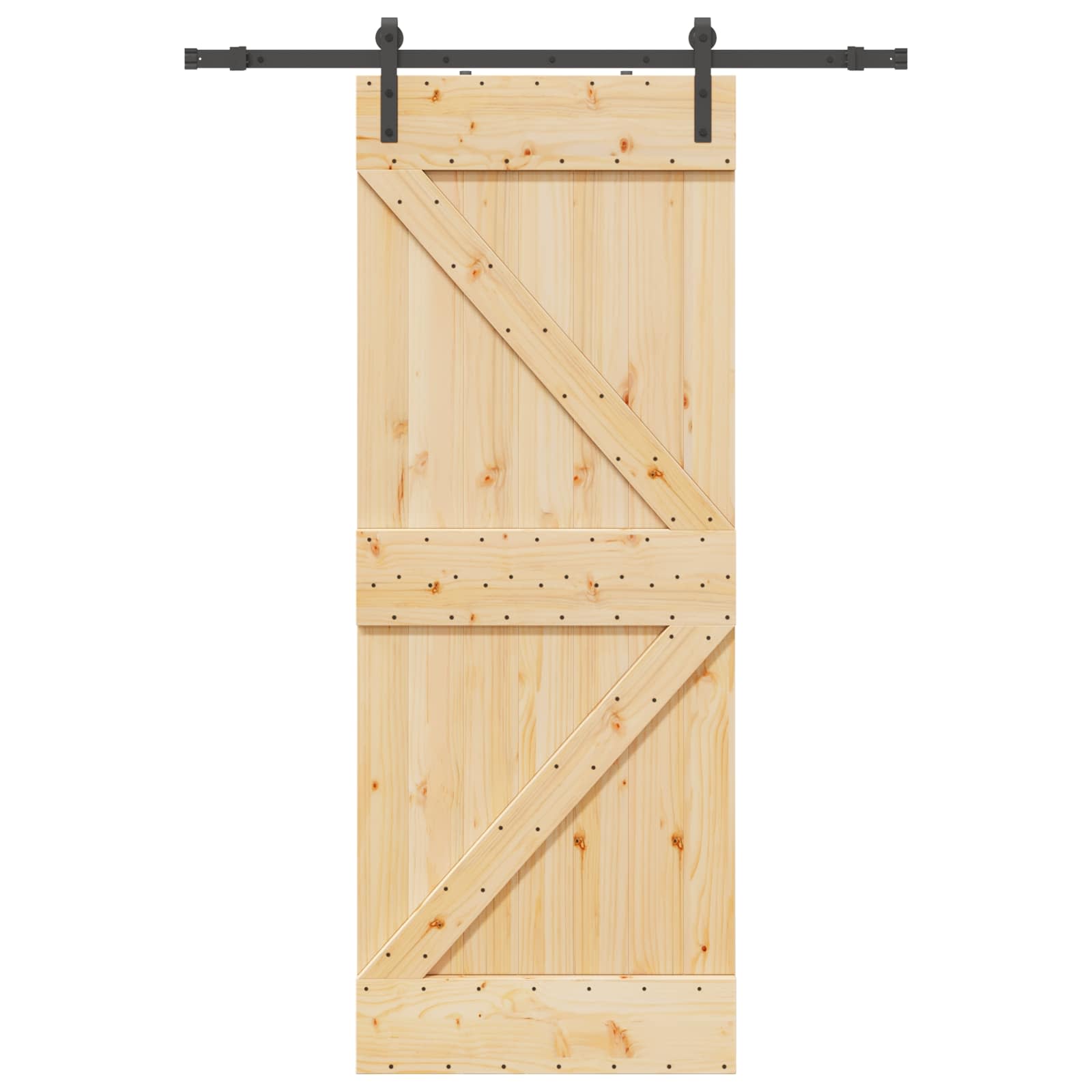 Schiebetür NARVIK Natürlich und Schwarz 80 x 210 cm (152,5 cm)