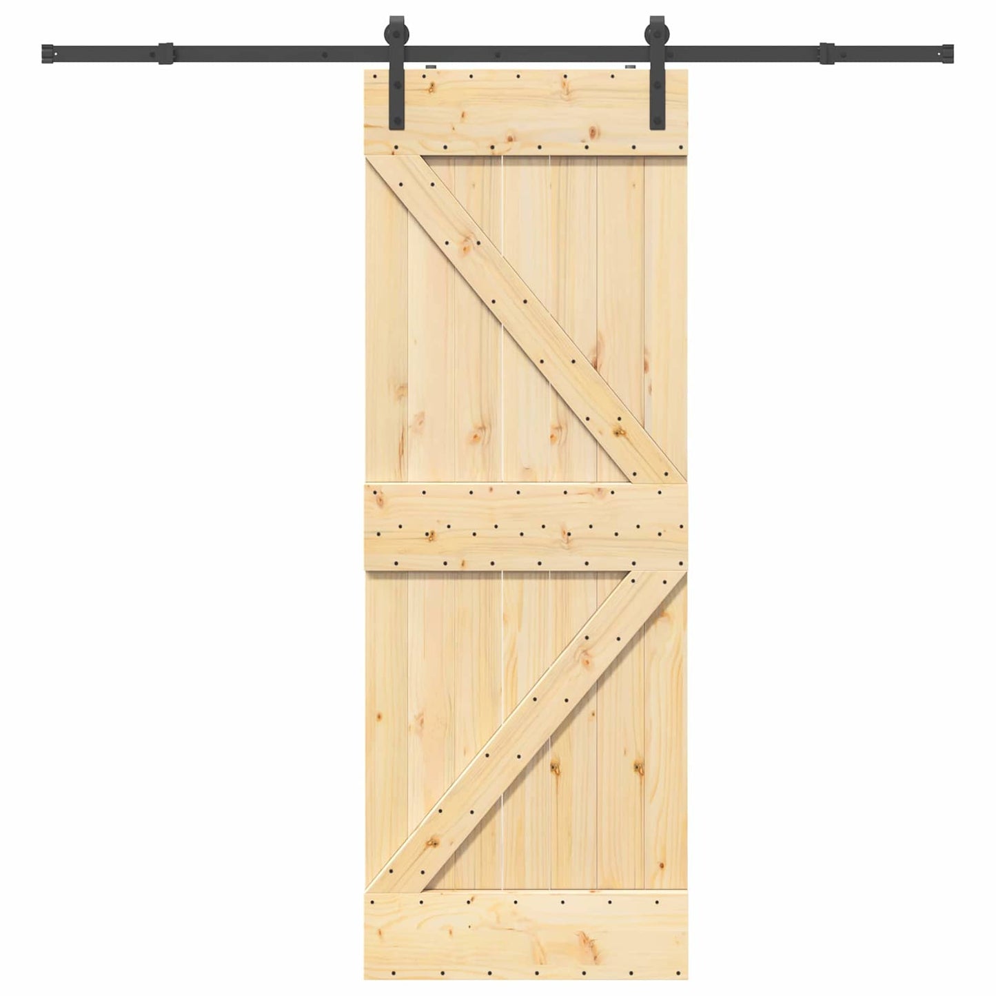 Schiebetür NARVIK Natürlich und Schwarz 70 x 210 cm (213,5 cm)