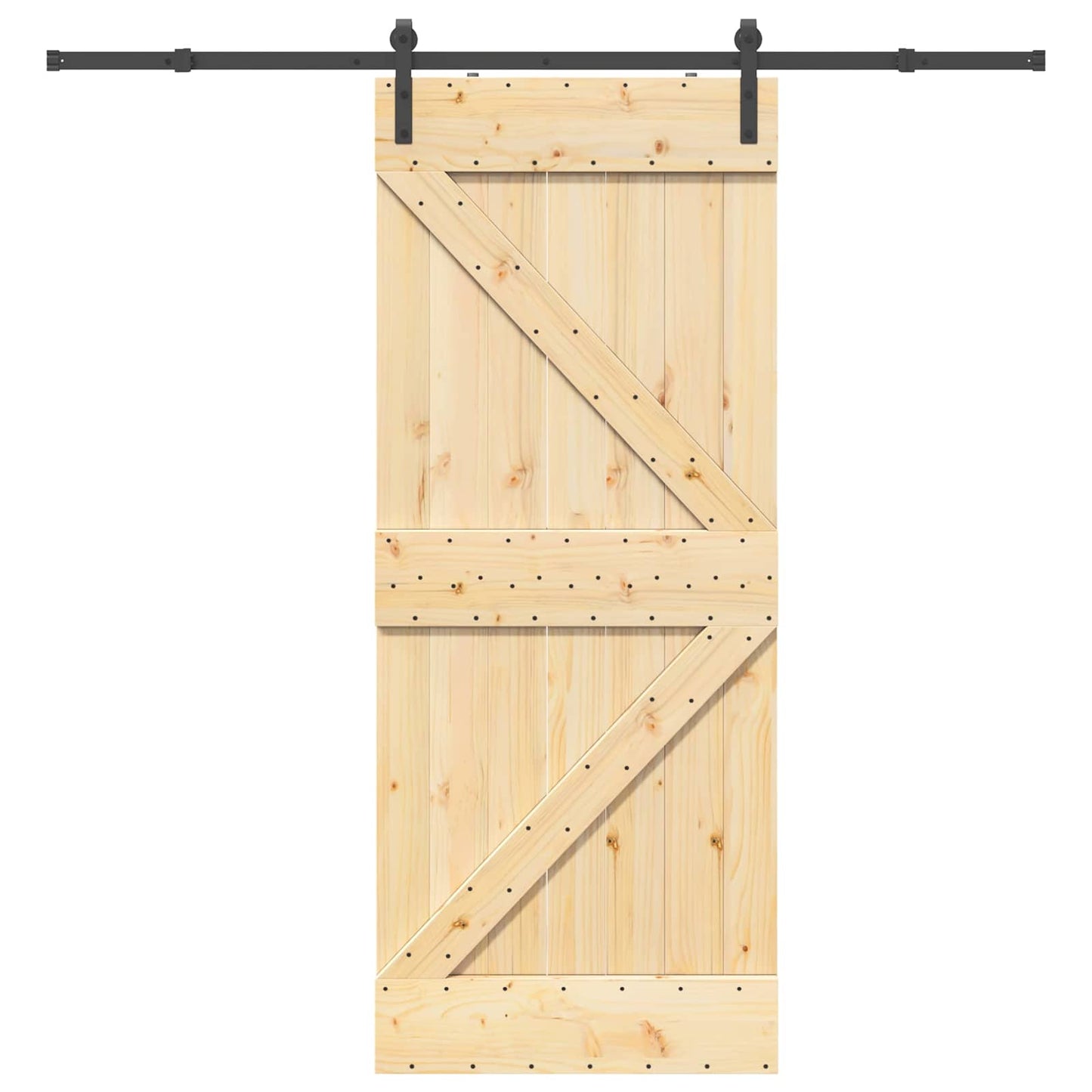 Schiebetür NARVIK Natürlich und Schwarz 85 x 210 cm (213,5 cm)