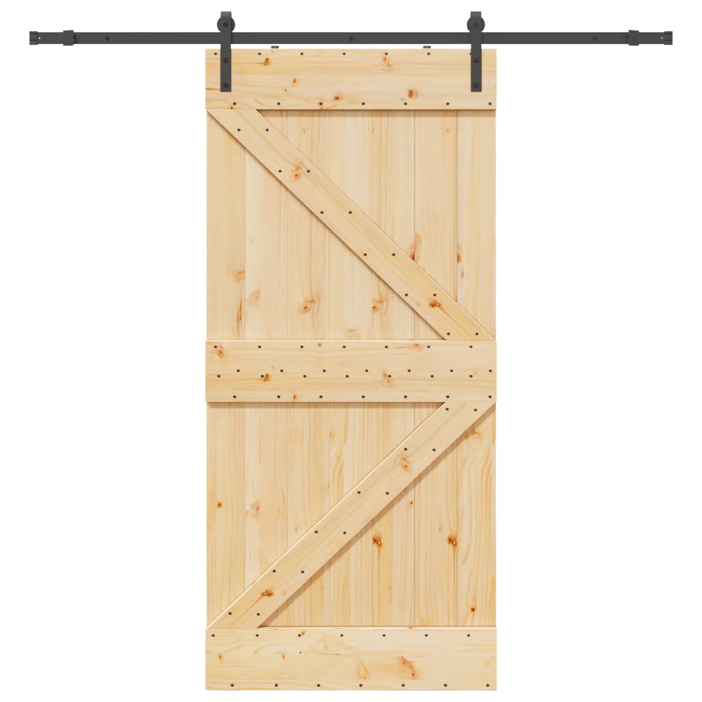 Schiebetür NARVIK Natürlich und Schwarz 80 x 210 cm (213,5 cm)