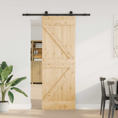 Schiebetür NARVIK 70 x 210 cm (152,5 cm) Natürlich und Schwarz