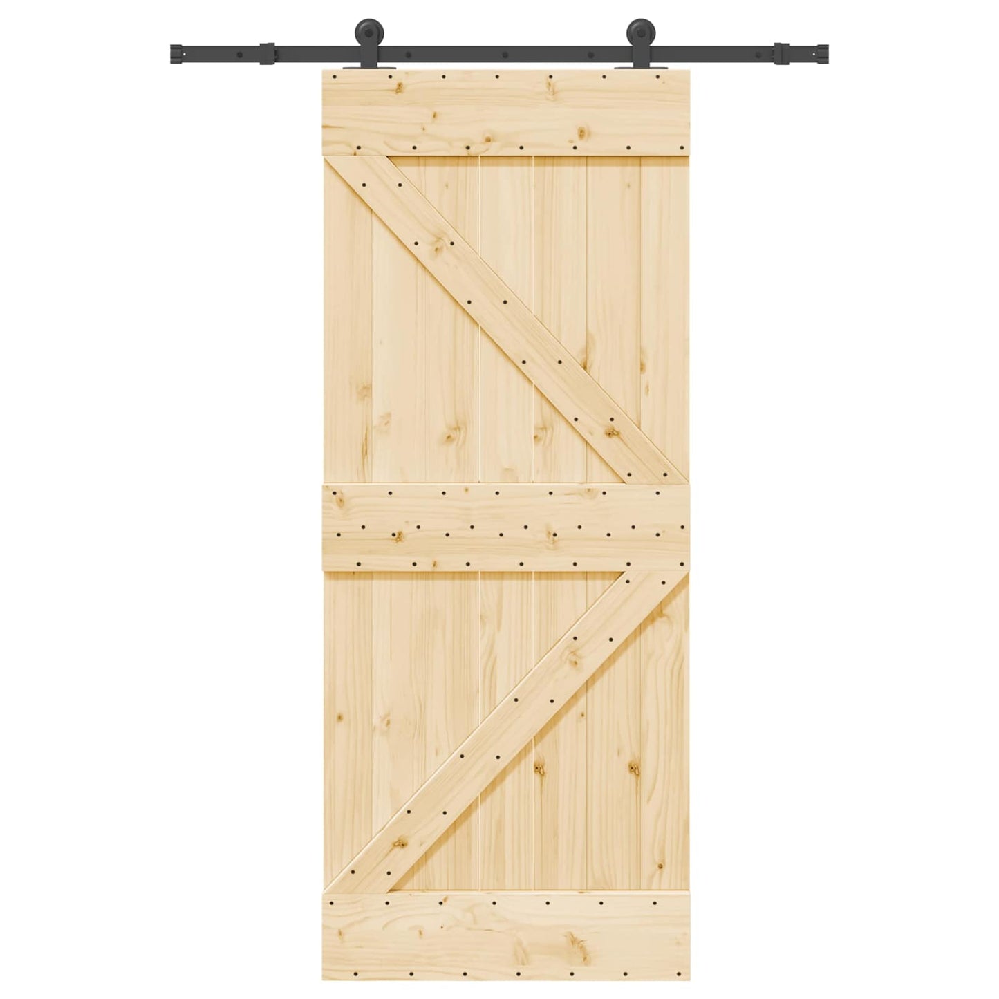 Schiebetür NARVIK 85 x 210 cm (152,5 cm) Natürlich und Schwarz