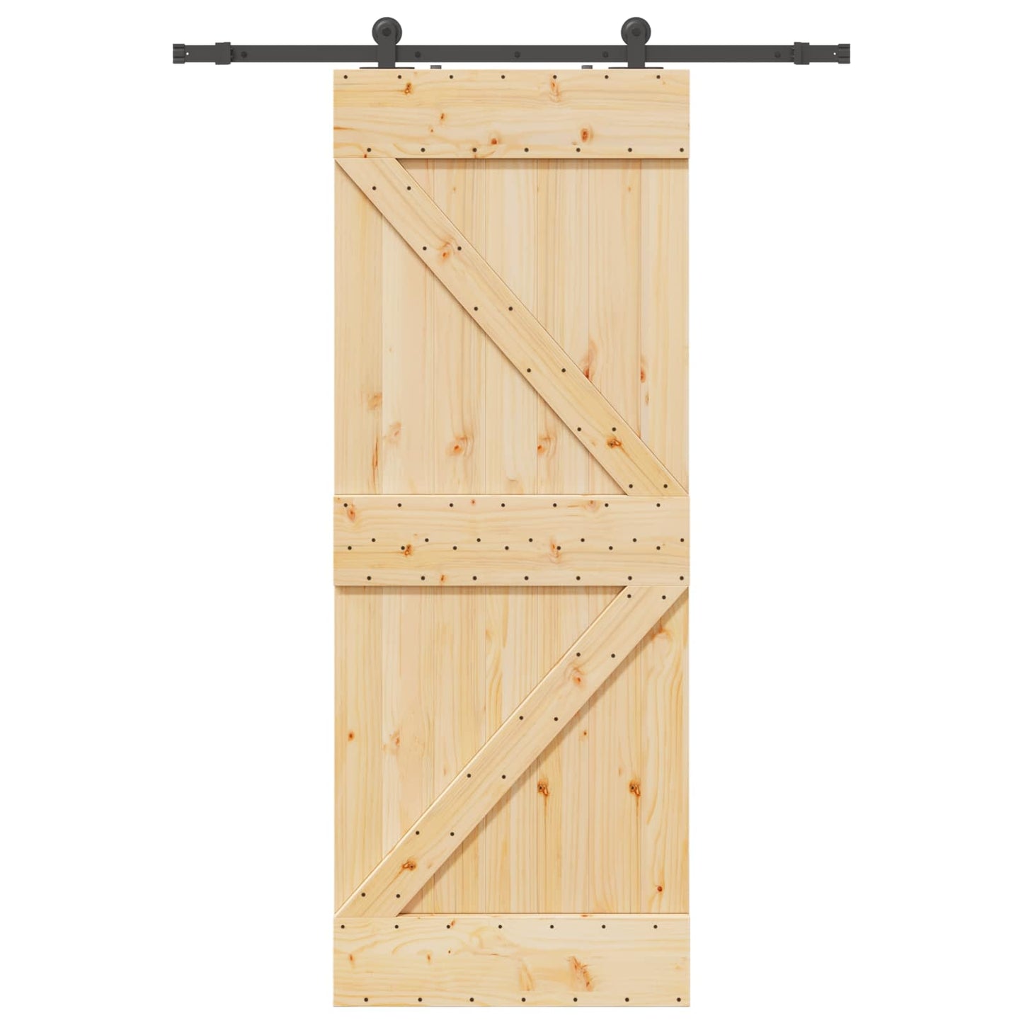 Schiebetür NARVIK 80 x 210 cm (152,5 cm) Natürlich und Schwarz