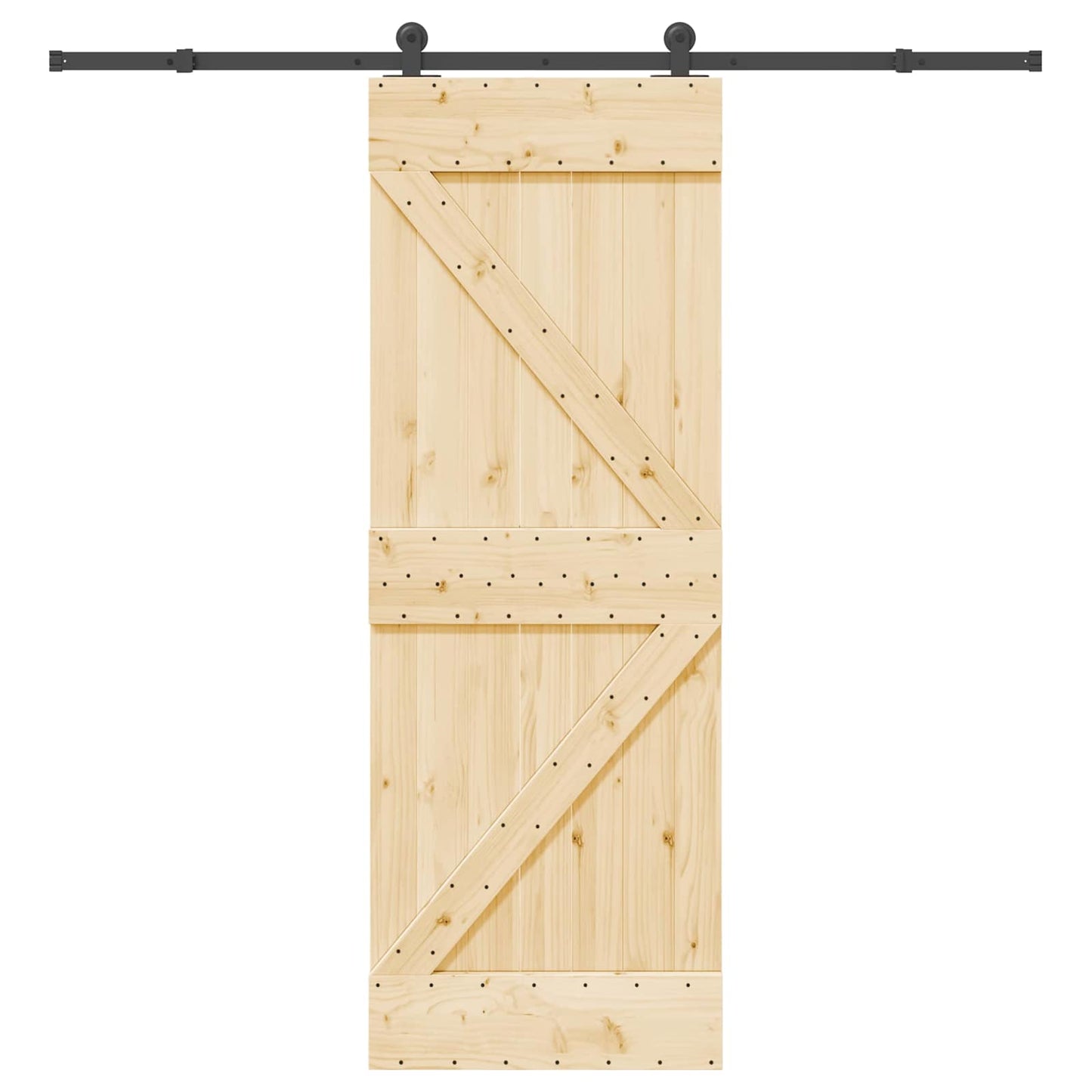 Schiebetür NARVIK Natürlich und Schwarz 70 x 210 cm (213,5 cm)
