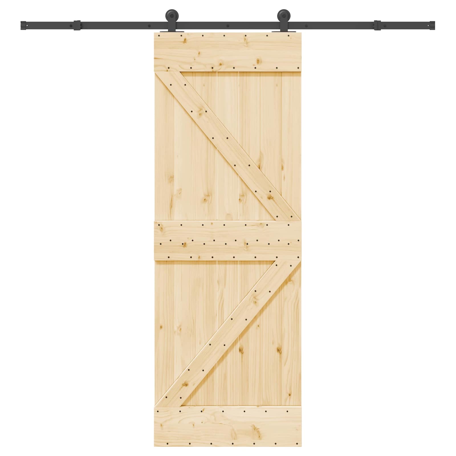 Schiebetür NARVIK Natürlich und Schwarz 70 x 210 cm (213,5 cm)