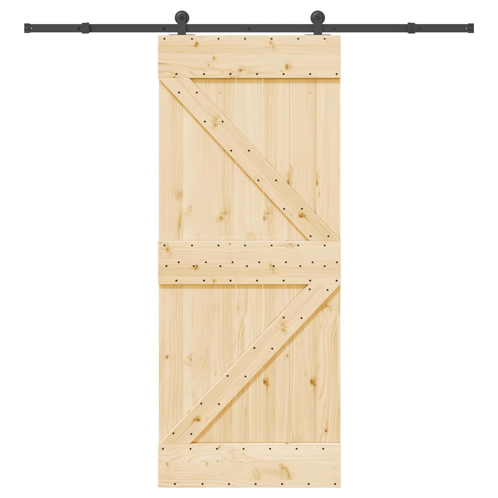Schiebetür NARVIK Natürlich und Schwarz 85 x 210 cm (213,5 cm)