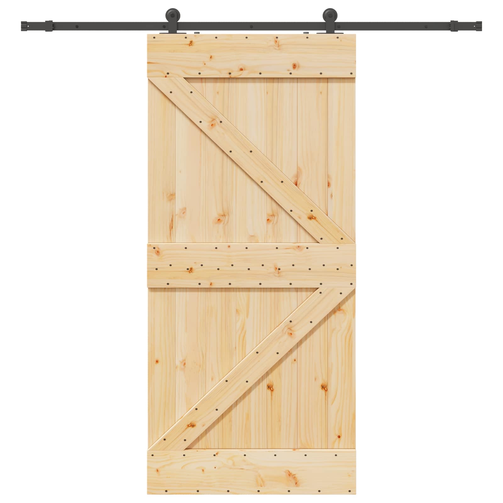 Schiebetür NARVIK Natürlich und Schwarz 80 x 210 cm (213,5 cm)