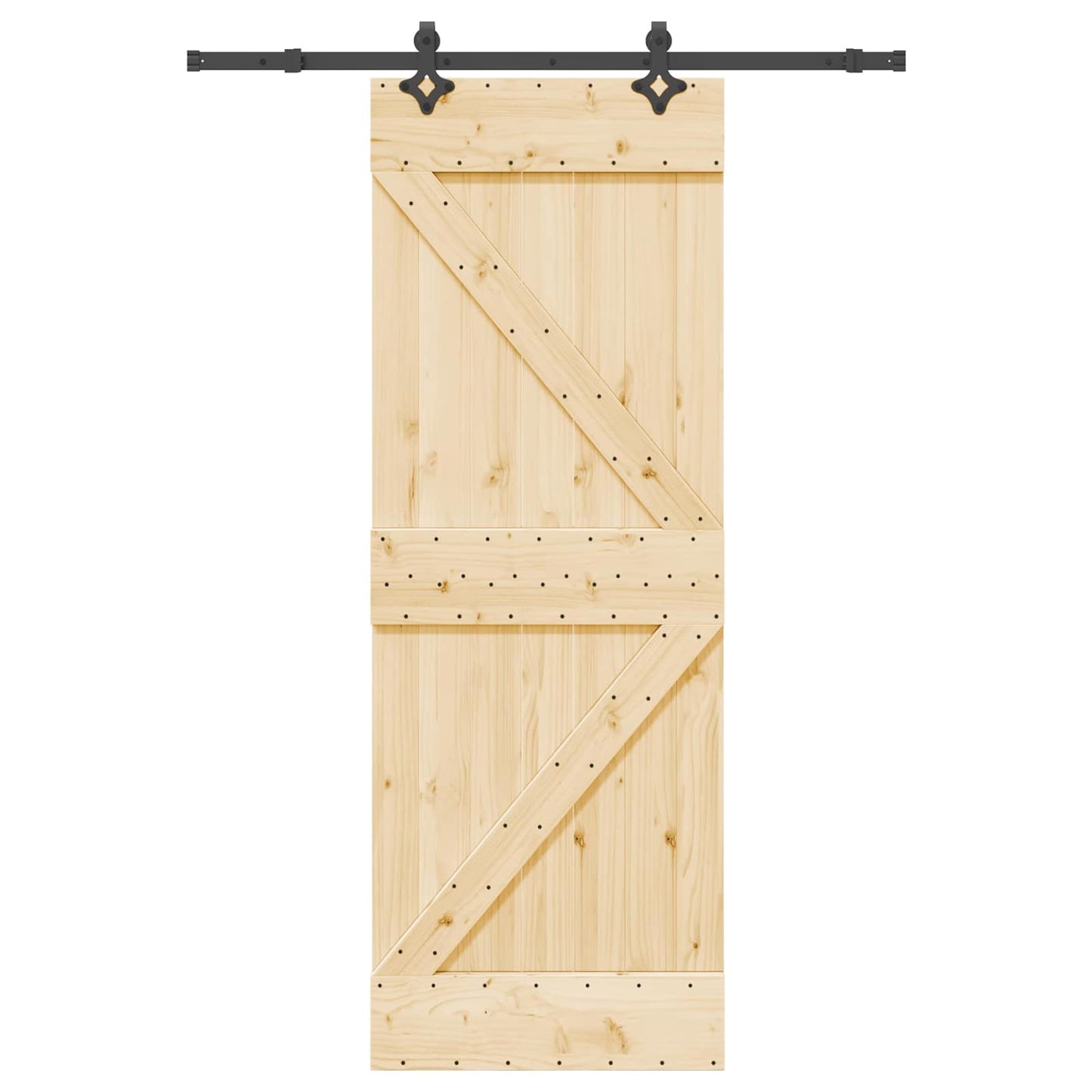 Schiebetür NARVIK Natürlich und Schwarz 70 x 210 cm (152,5 cm)