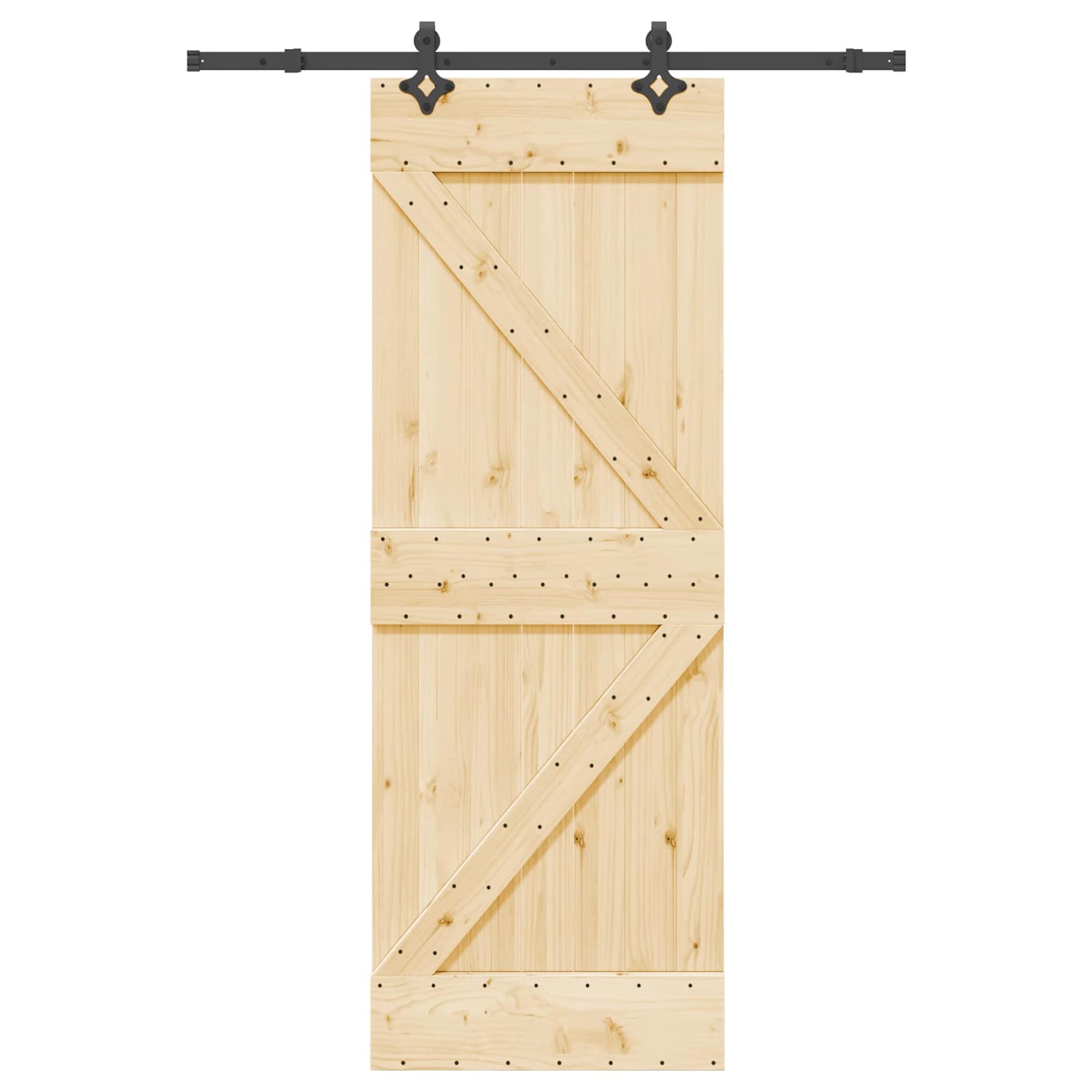 Schiebetür NARVIK Natürlich und Schwarz 70 x 210 cm (152,5 cm)